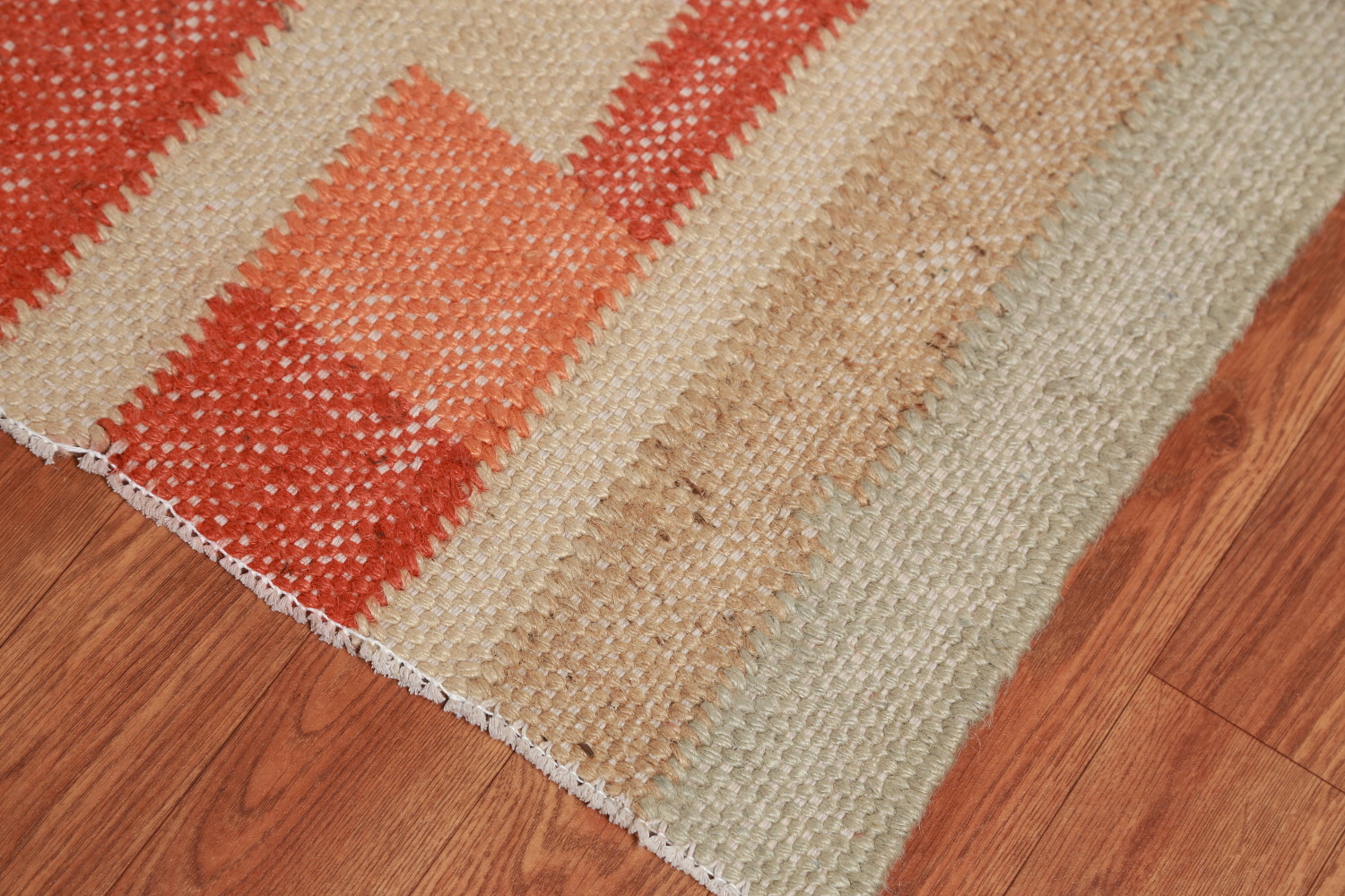 Vegetable Dye Modern Jute Kilim Turkish Area Rug 10x13
