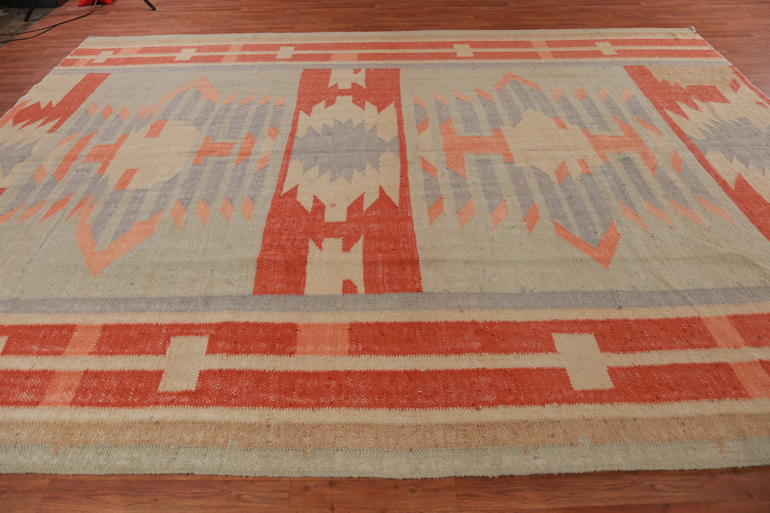 Vegetable Dye Modern Jute Kilim Turkish Area Rug 10x13