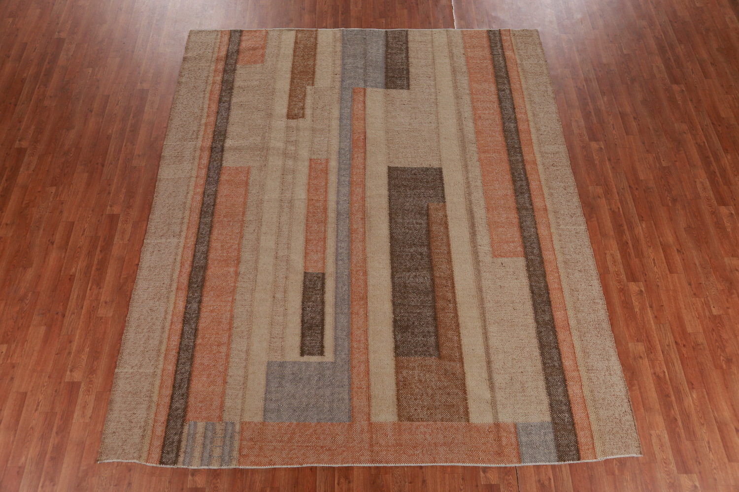 Vegetable Dye Flat Weave Modern Kilim Turkish Area Rug 8x10