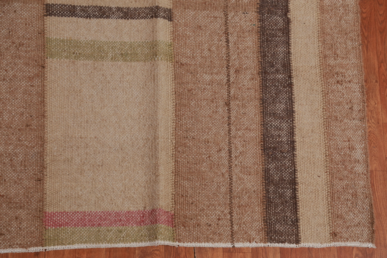 Earth Tone Jute Modern Kilim Vegetable Dye Area Rug 8x10