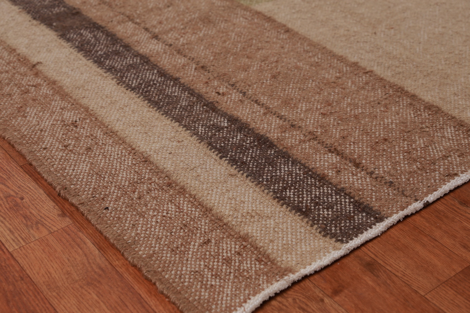 Earth Tone Jute Modern Kilim Vegetable Dye Area Rug 8x10