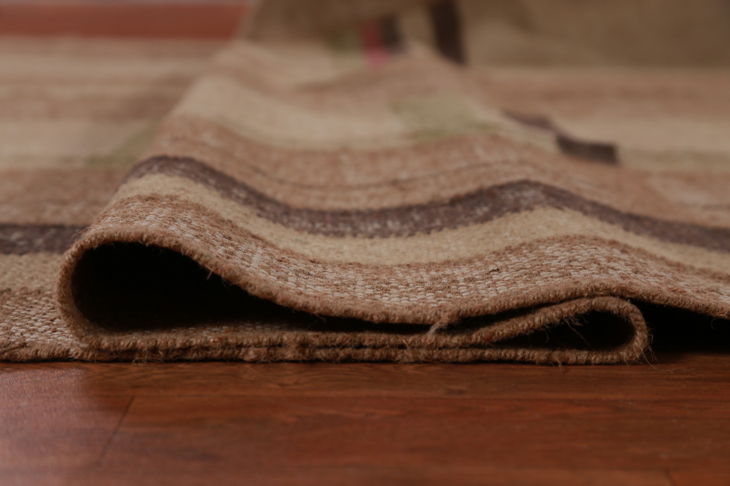 Earth Tone Jute Modern Kilim Vegetable Dye Area Rug 8x10