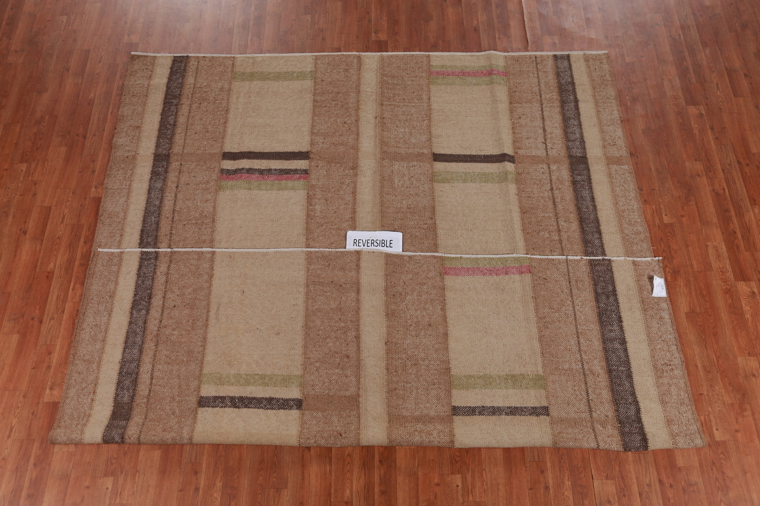 Earth Tone Jute Modern Kilim Vegetable Dye Area Rug 8x10