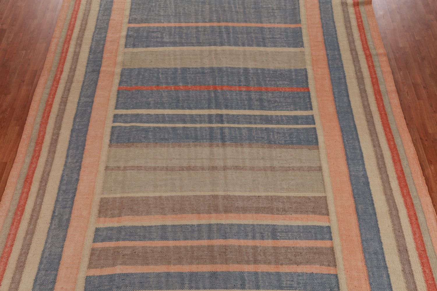 Earth Tone Modern Jute Kilim Turkish Area Rug 10x13