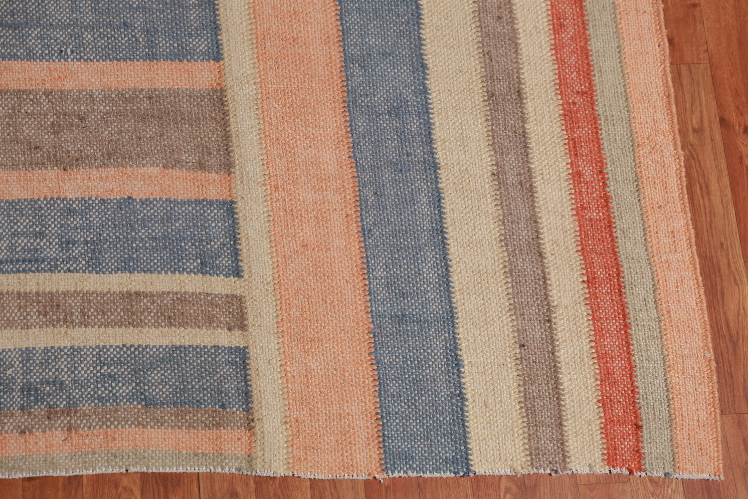 Earth Tone Modern Jute Kilim Turkish Area Rug 10x13