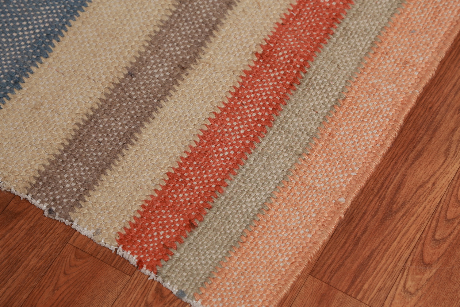 Earth Tone Modern Jute Kilim Turkish Area Rug 10x13