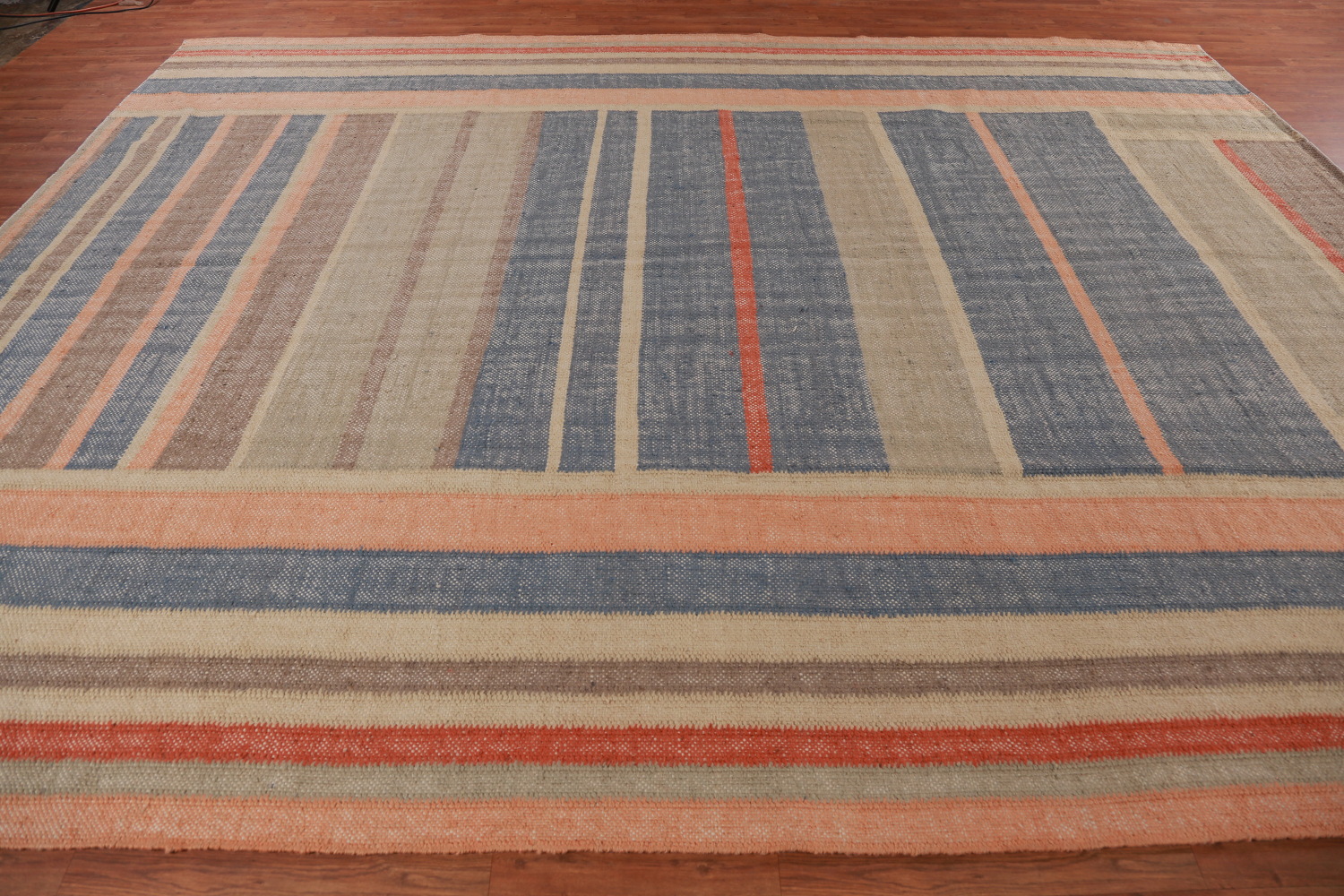Earth Tone Modern Jute Kilim Turkish Area Rug 10x13