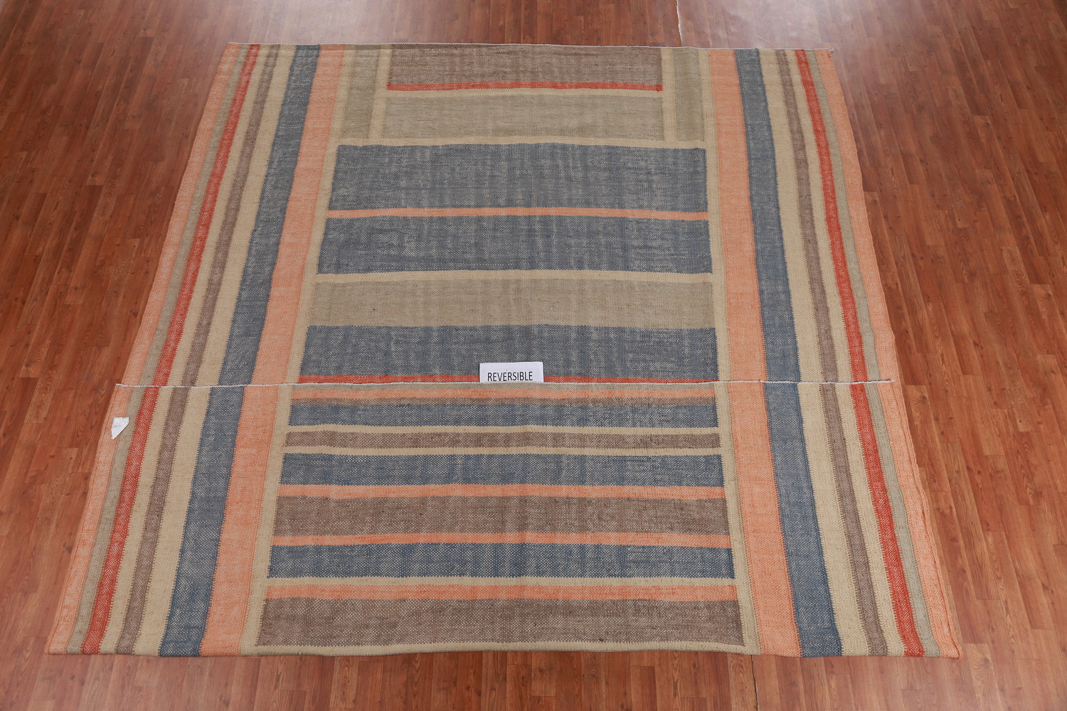 Earth Tone Modern Jute Kilim Turkish Area Rug 10x13