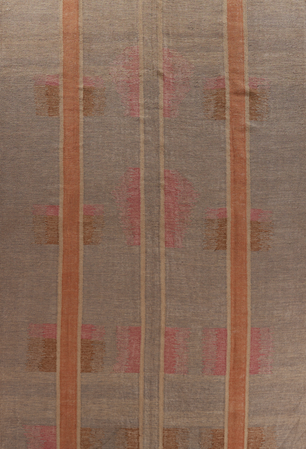 Contemporary Brown Jute Kilim Vegetable Dye Large Rug 10x14