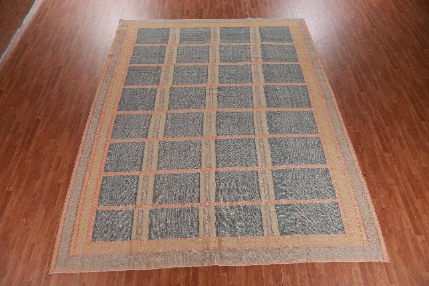 Vegetable Dye Modern Jute Kilim Turkish Area Rug 10x13