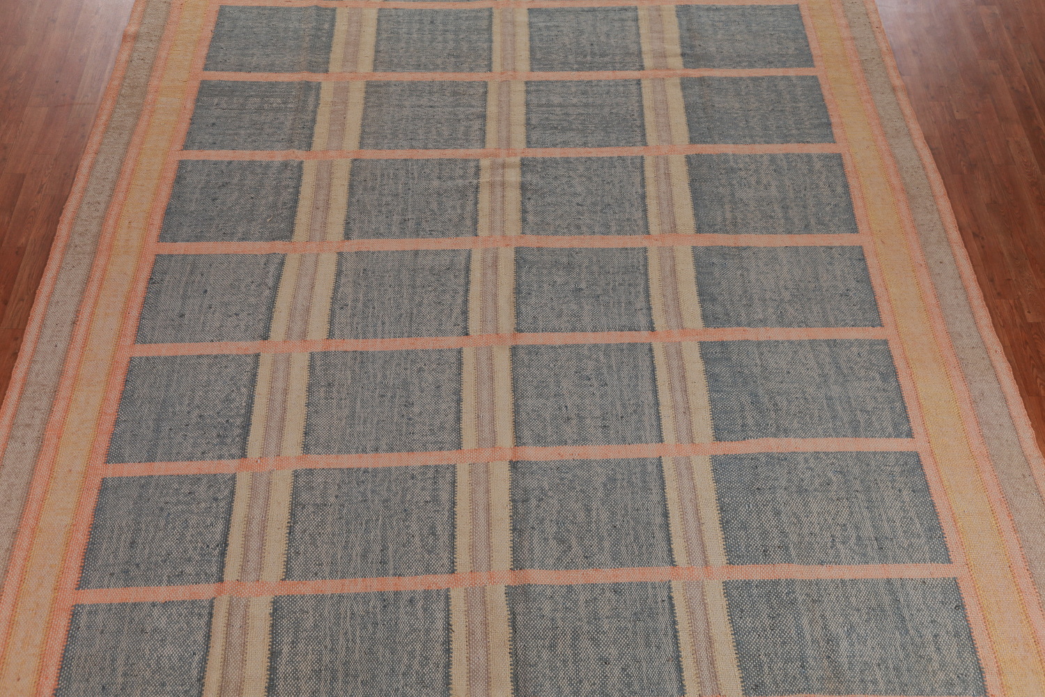 Vegetable Dye Modern Jute Kilim Turkish Area Rug 10x13