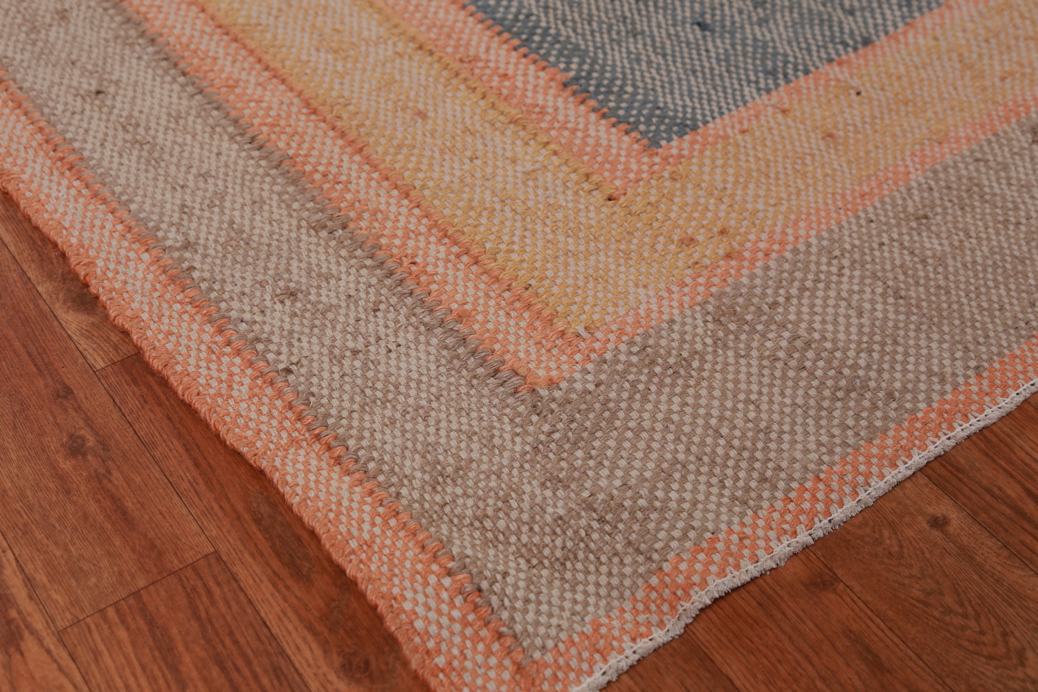 Vegetable Dye Modern Jute Kilim Turkish Area Rug 10x13