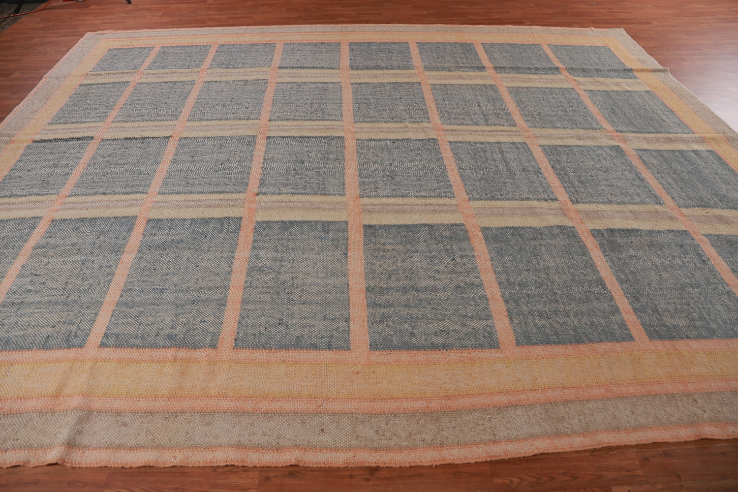 Vegetable Dye Modern Jute Kilim Turkish Area Rug 10x13