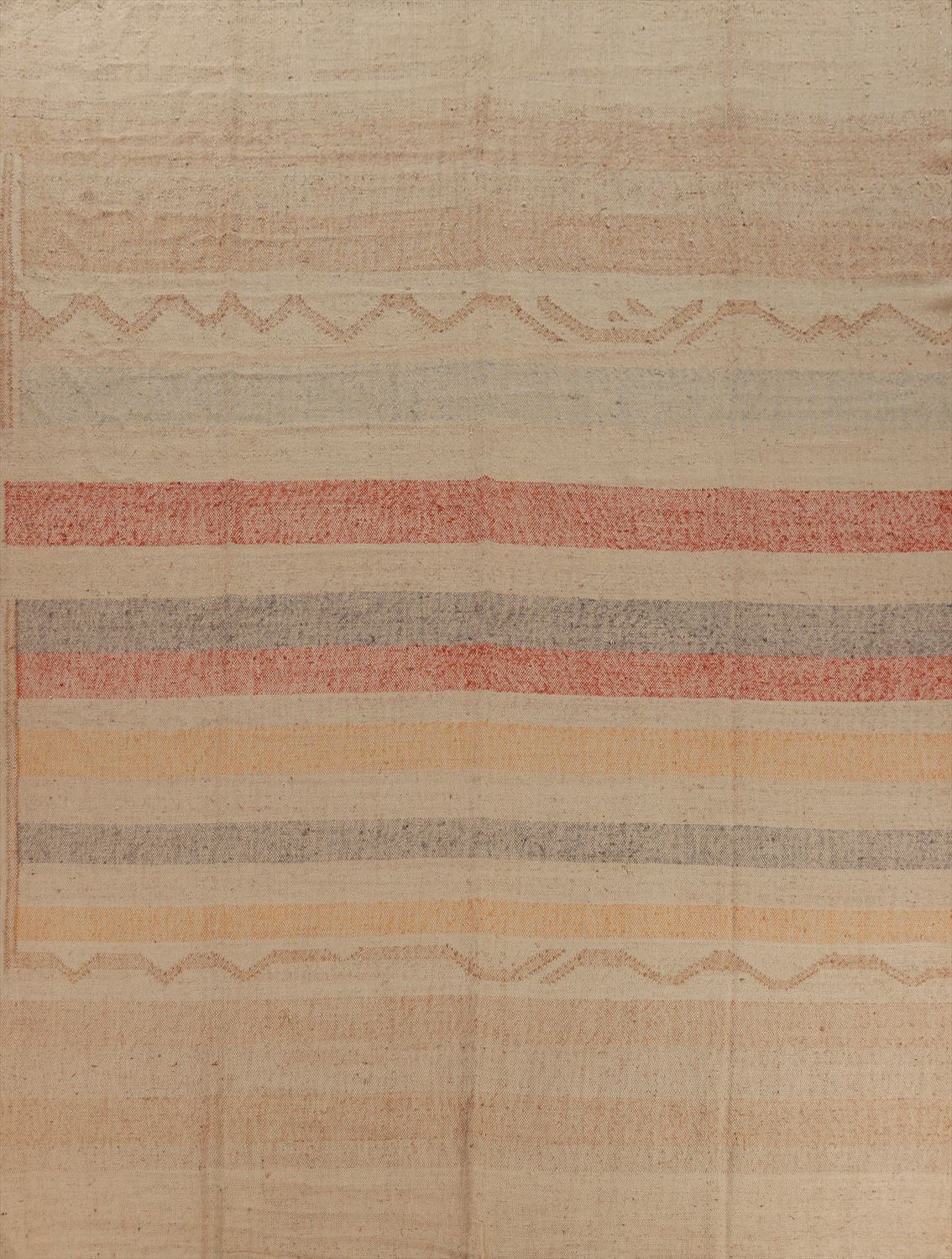 Flat Weave Striped Kilim Turkish Large Rug 11x13