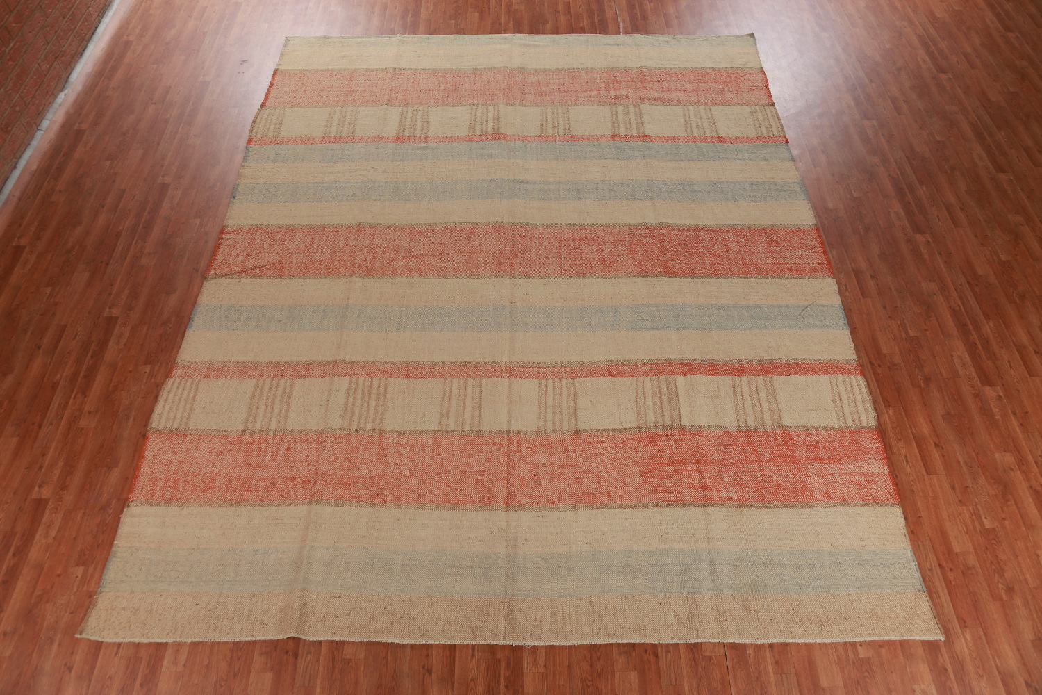 Vegetable Dye Modern Jute Kilim Turkish Area Rug 10x13