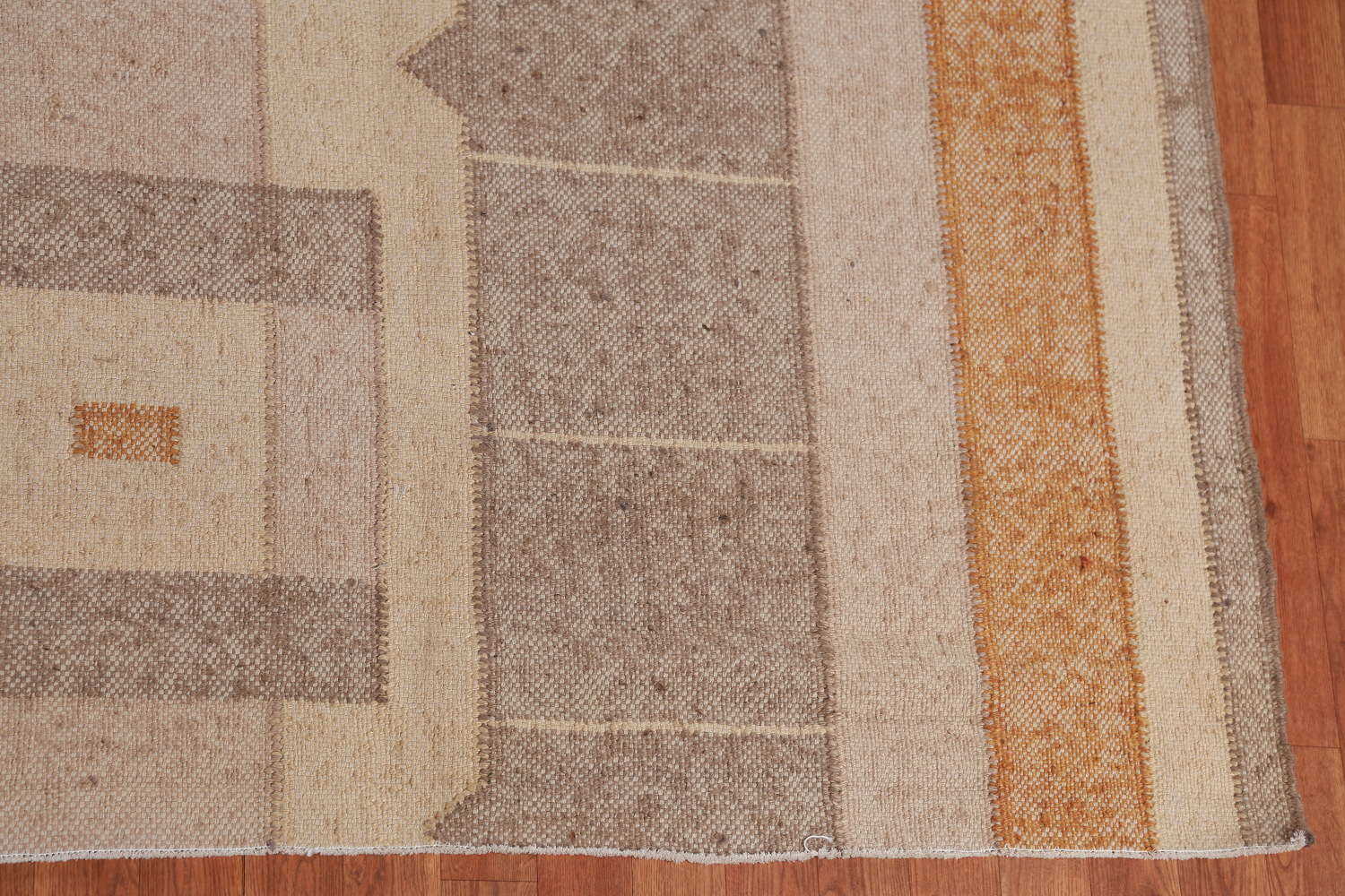 Earth Tone Modern Jute Kilim Turkish Area Rug 10x13