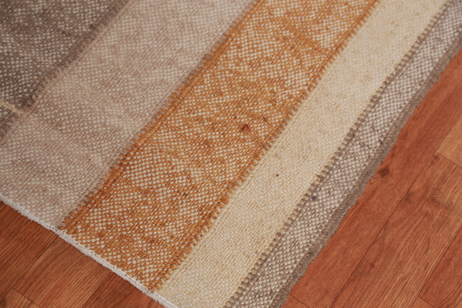 Earth Tone Modern Jute Kilim Turkish Area Rug 10x13