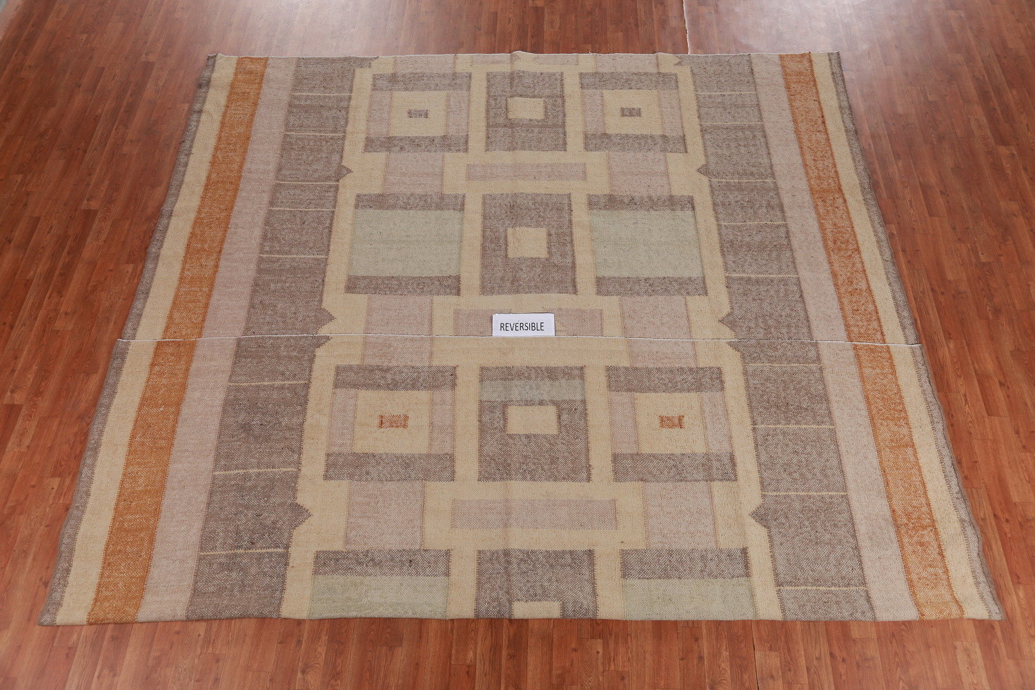 Earth Tone Modern Jute Kilim Turkish Area Rug 10x13
