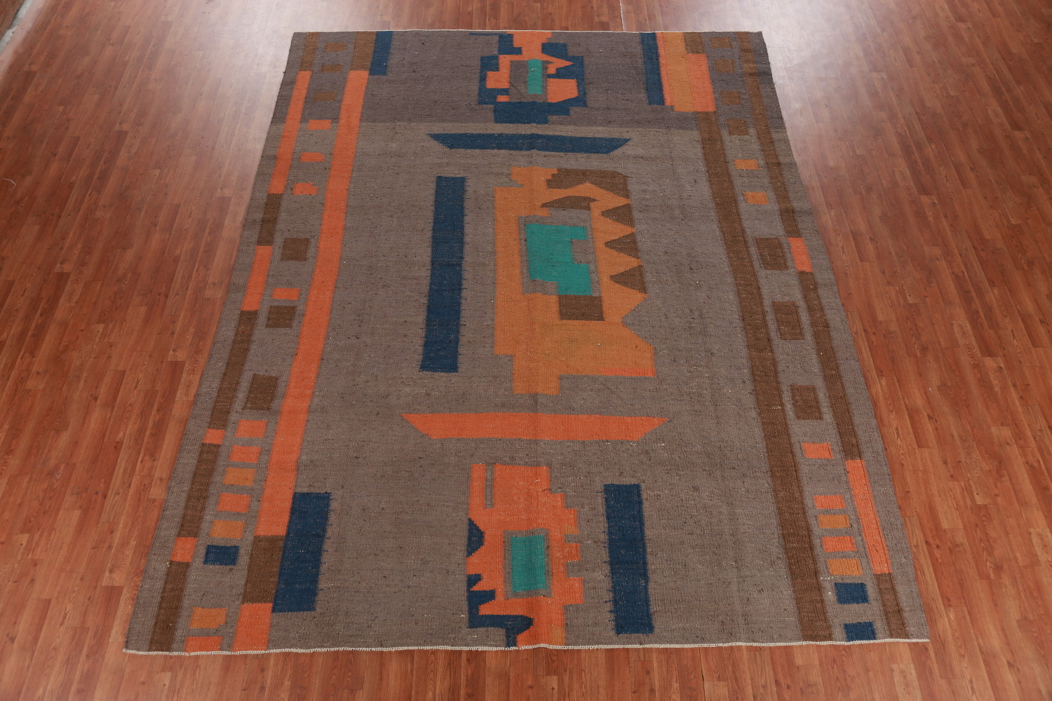 Contemporary Jute Kilim Turkish Area Rug 9x12