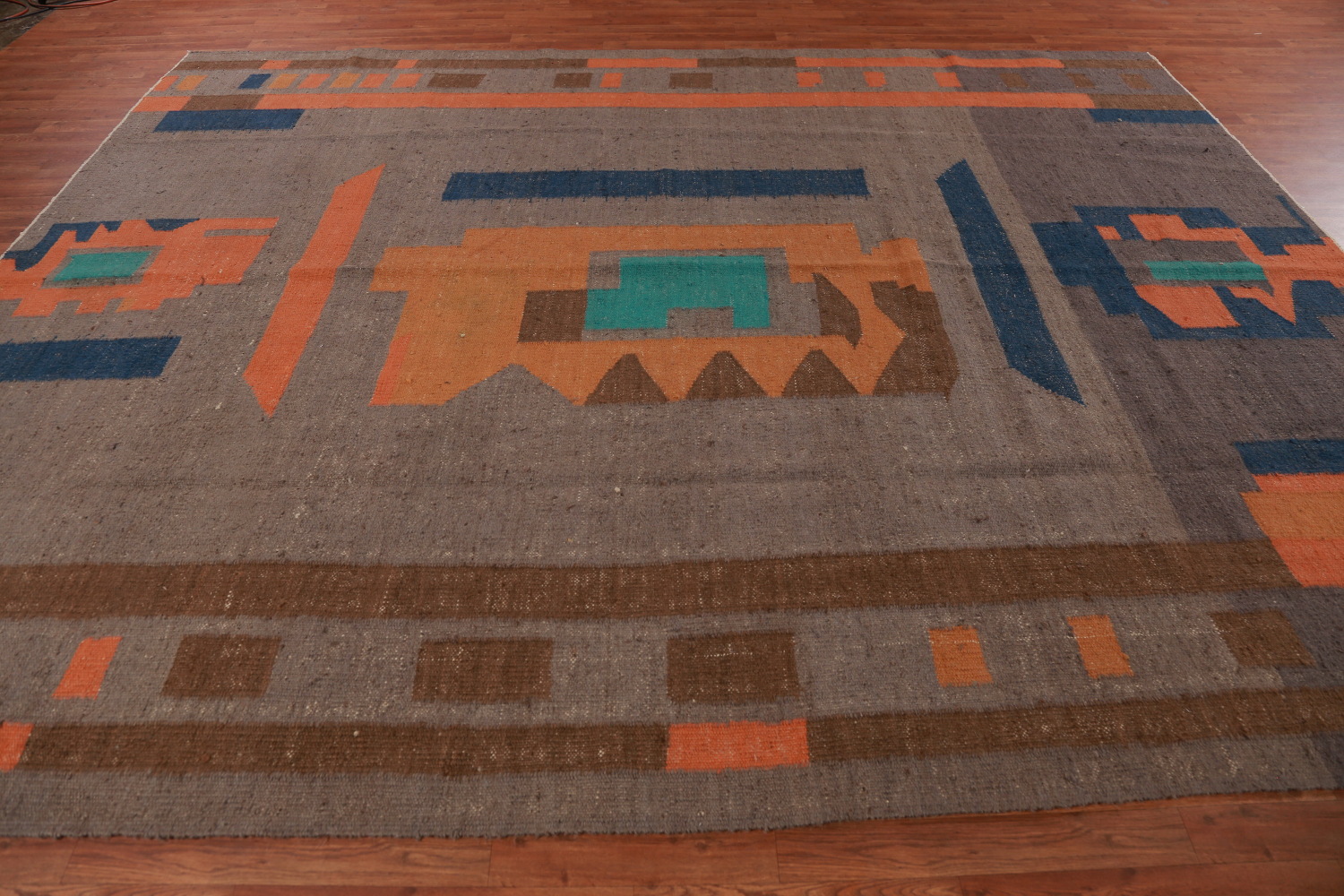 Contemporary Jute Kilim Turkish Area Rug 9x12