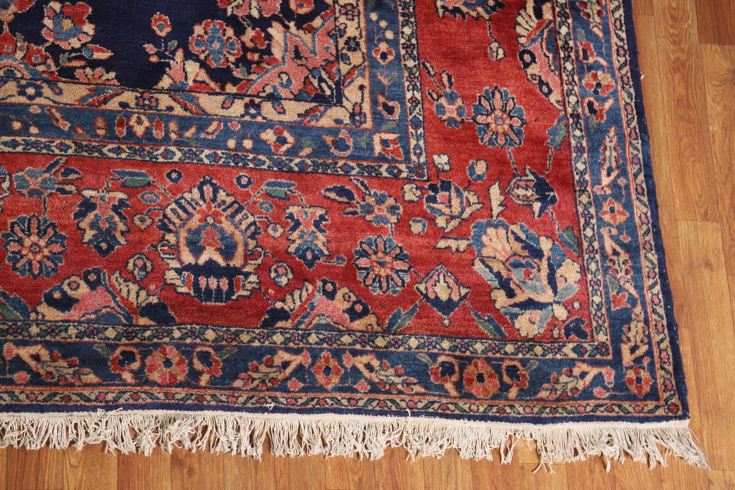 Antique Vegetable Dye Sarouk Mohajeran Persian Large Rug 11x19