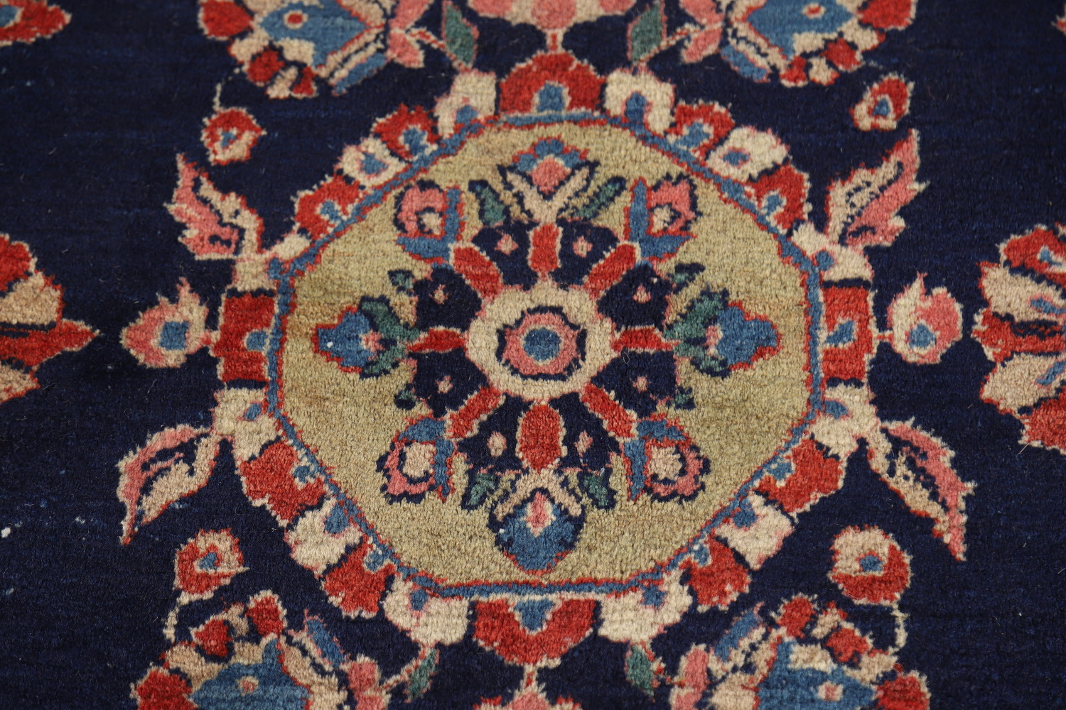 Antique Vegetable Dye Sarouk Mohajeran Persian Large Rug 11x19