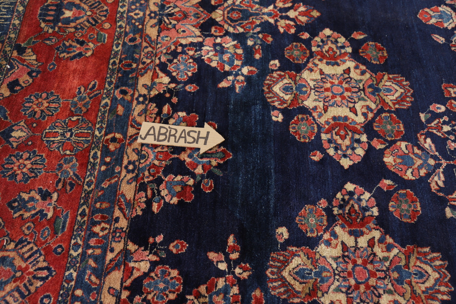 Antique Vegetable Dye Sarouk Mohajeran Persian Large Rug 11x19