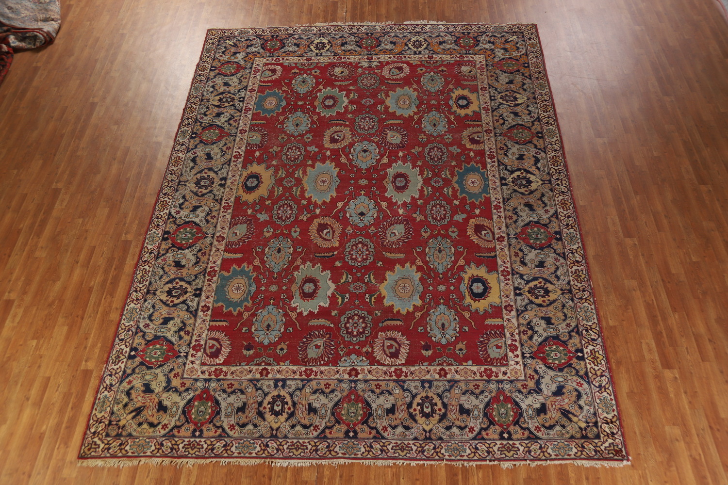 Pre-1900 Vegetable Dye Tabriz Persian Large Rug 10x14