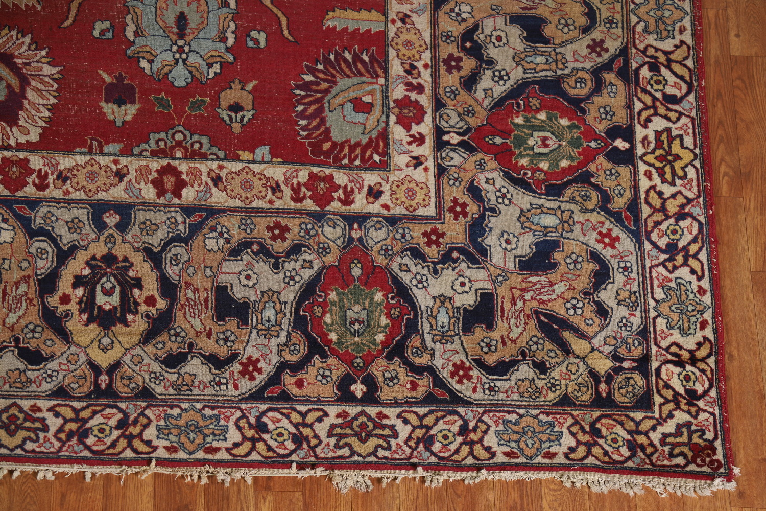 Pre-1900 Vegetable Dye Tabriz Persian Large Rug 10x14