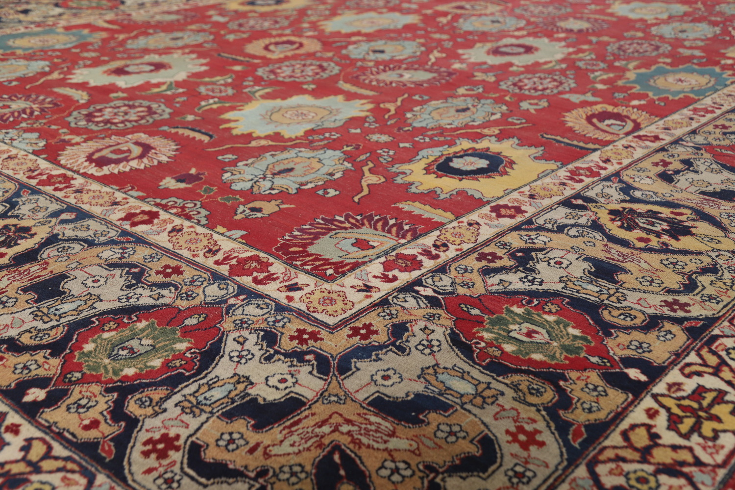 Pre-1900 Vegetable Dye Tabriz Persian Large Rug 10x14