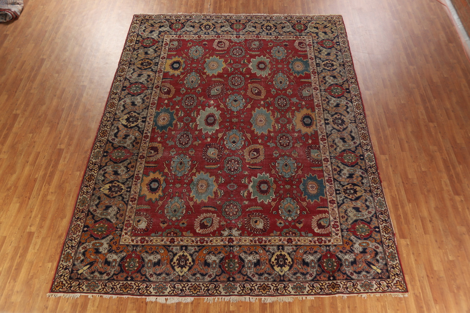 Pre-1900 Vegetable Dye Tabriz Persian Large Rug 10x14