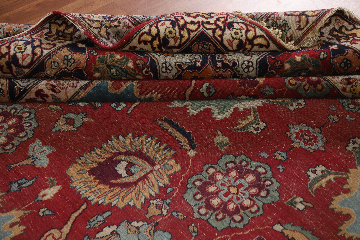 Pre-1900 Vegetable Dye Tabriz Persian Large Rug 10x14