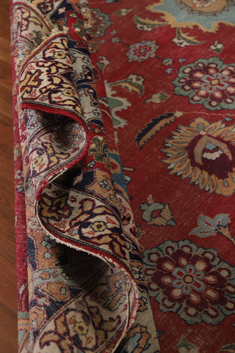 Pre-1900 Vegetable Dye Tabriz Persian Large Rug 10x14