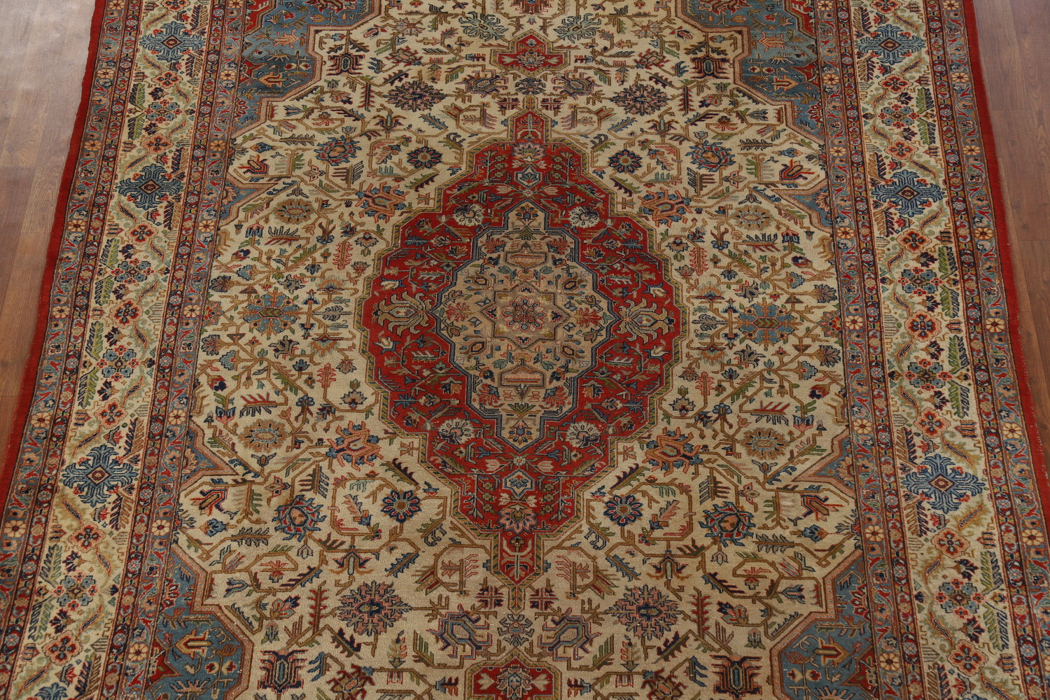 Antique Vegetable Dye Yazd Persian Area Rug 7x11