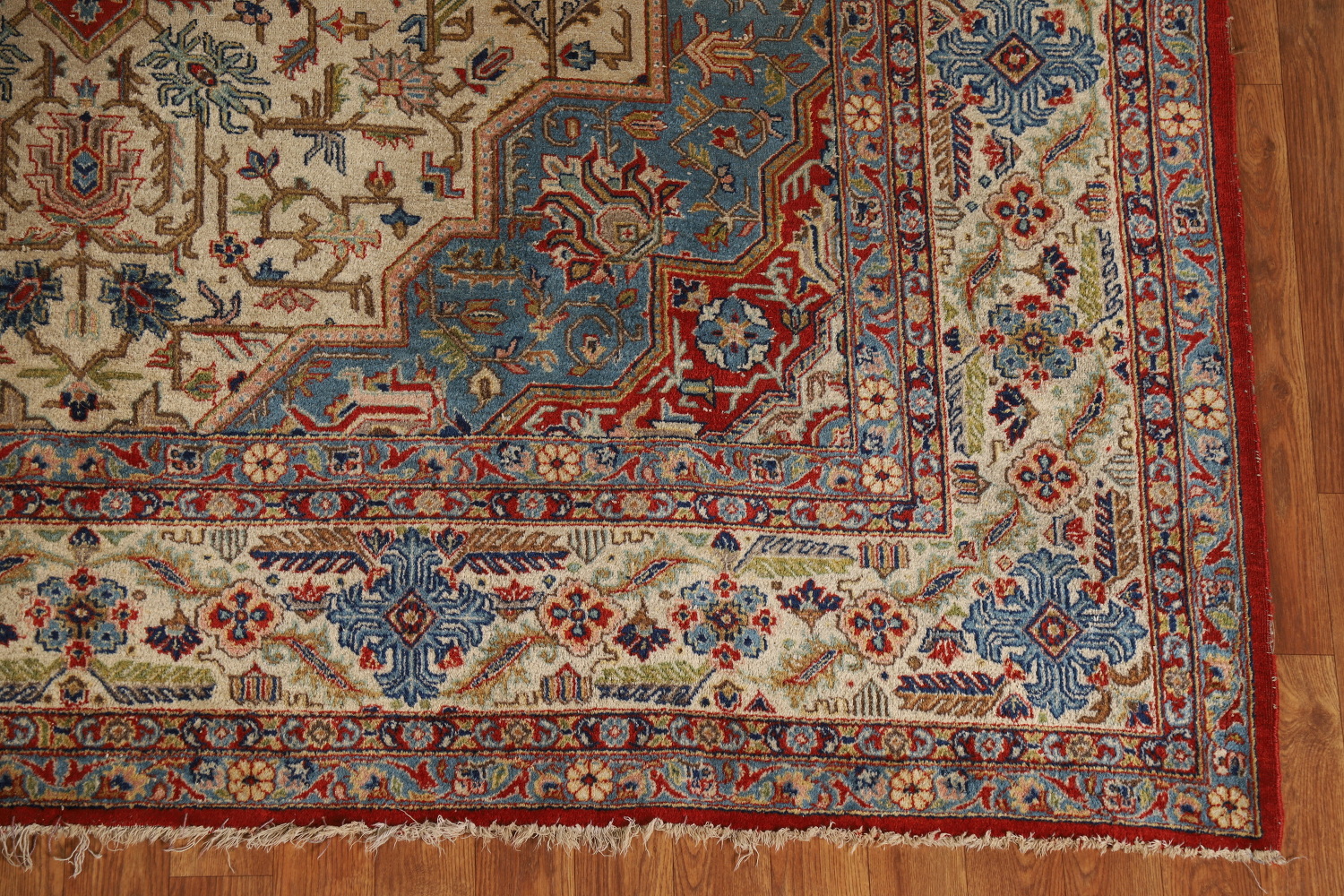 Antique Vegetable Dye Yazd Persian Area Rug 7x11