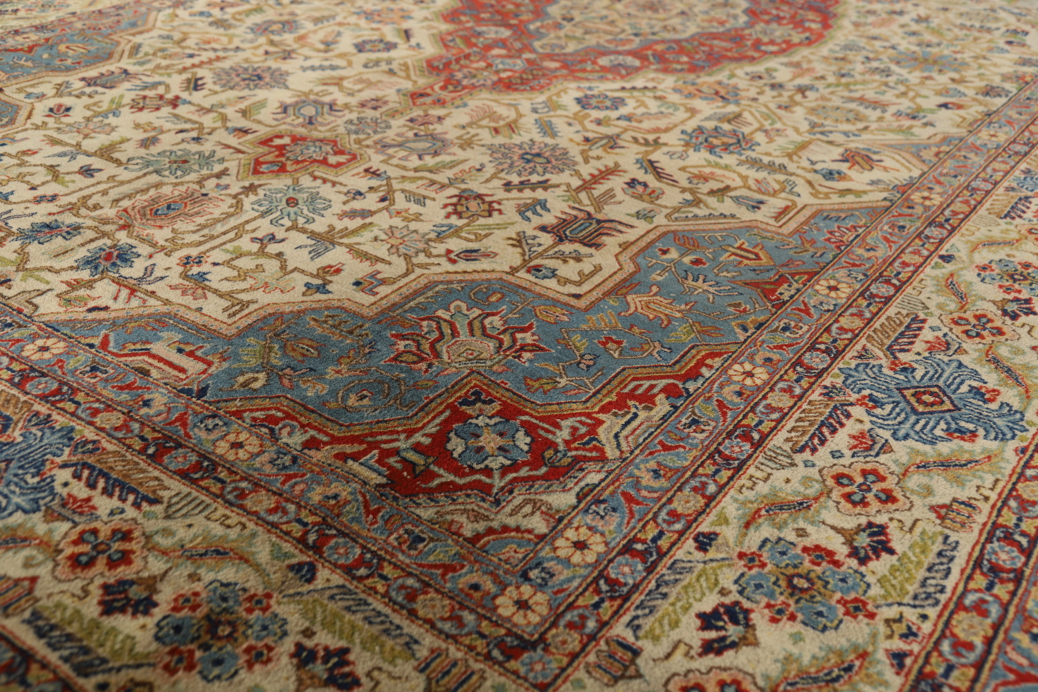 Antique Vegetable Dye Yazd Persian Area Rug 7x11