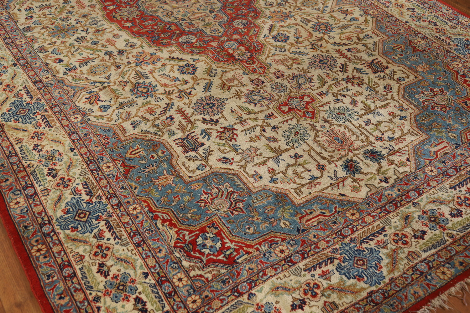 Antique Vegetable Dye Yazd Persian Area Rug 7x11