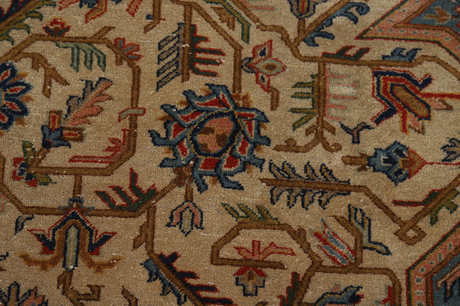 Antique Vegetable Dye Yazd Persian Area Rug 7x11