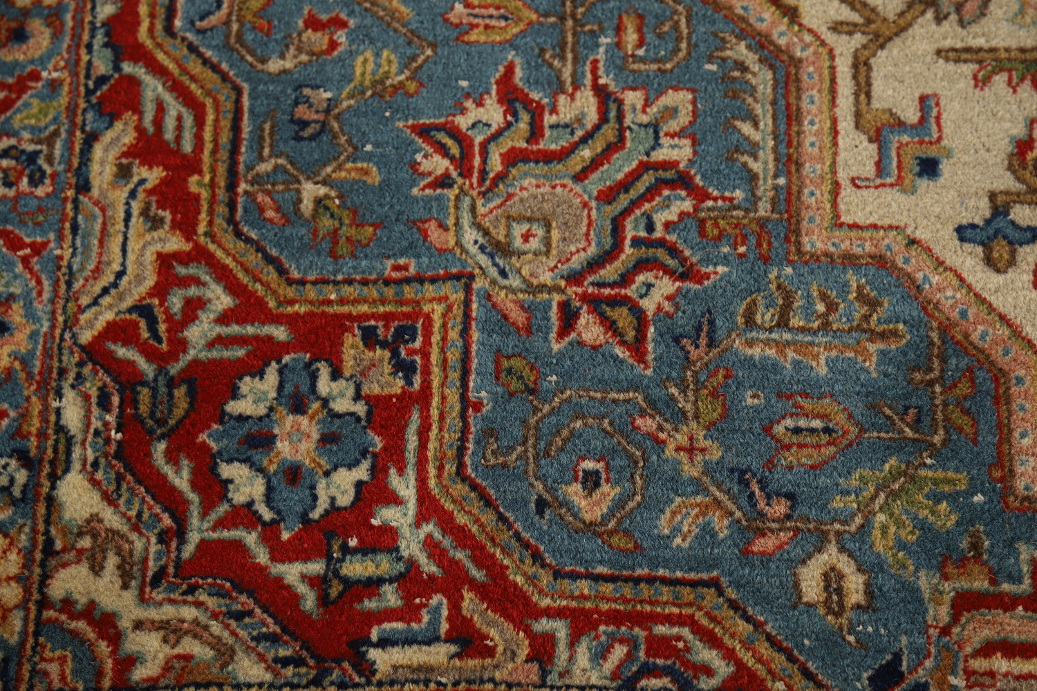 Antique Vegetable Dye Yazd Persian Area Rug 7x11