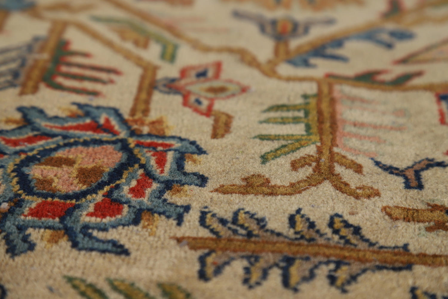 Antique Vegetable Dye Yazd Persian Area Rug 7x11