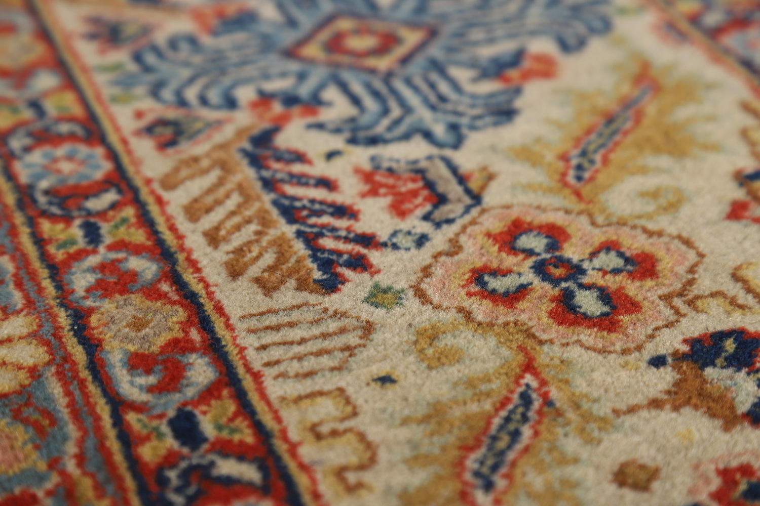 Antique Vegetable Dye Yazd Persian Area Rug 7x11