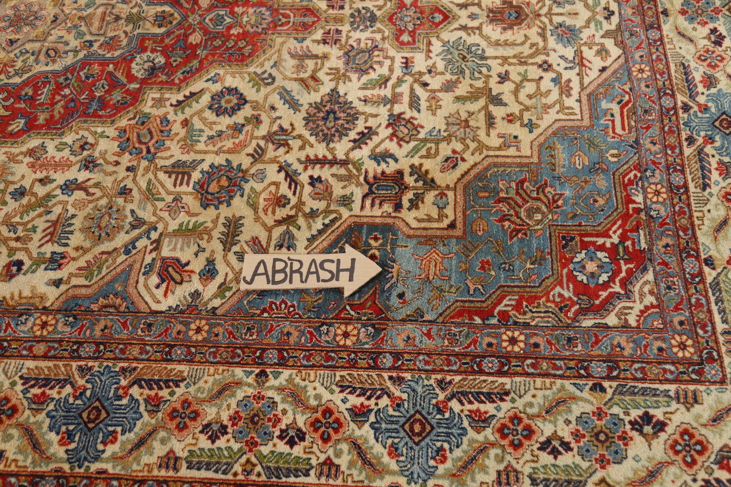 Antique Vegetable Dye Yazd Persian Area Rug 7x11