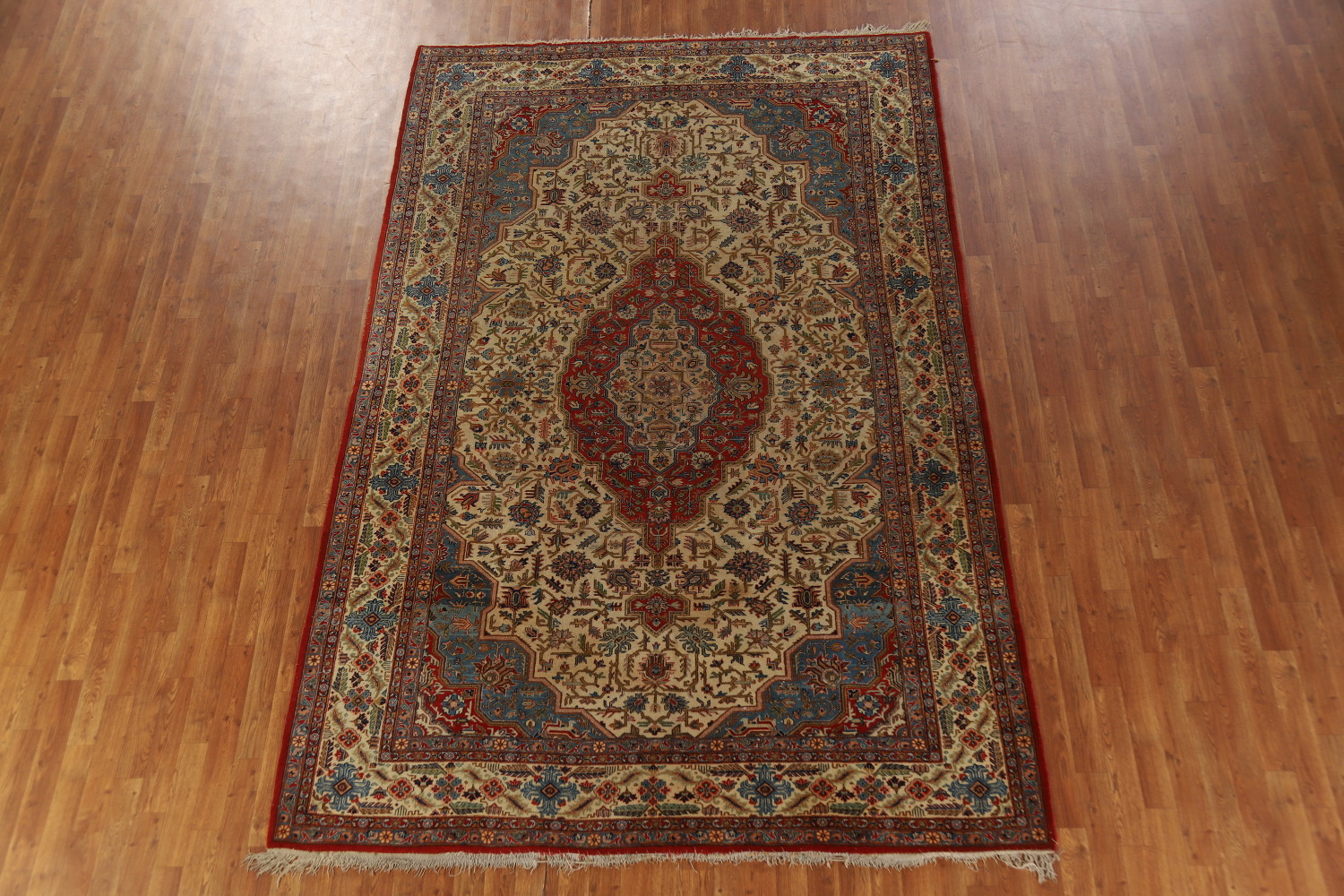 Antique Vegetable Dye Yazd Persian Area Rug 7x11