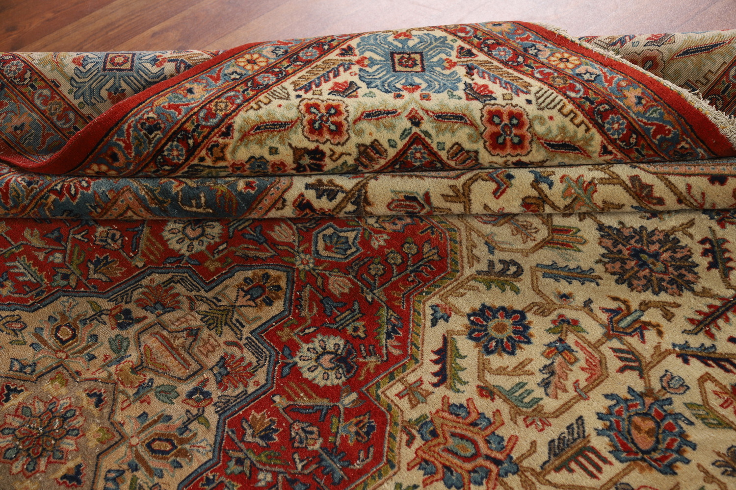 Antique Vegetable Dye Yazd Persian Area Rug 7x11