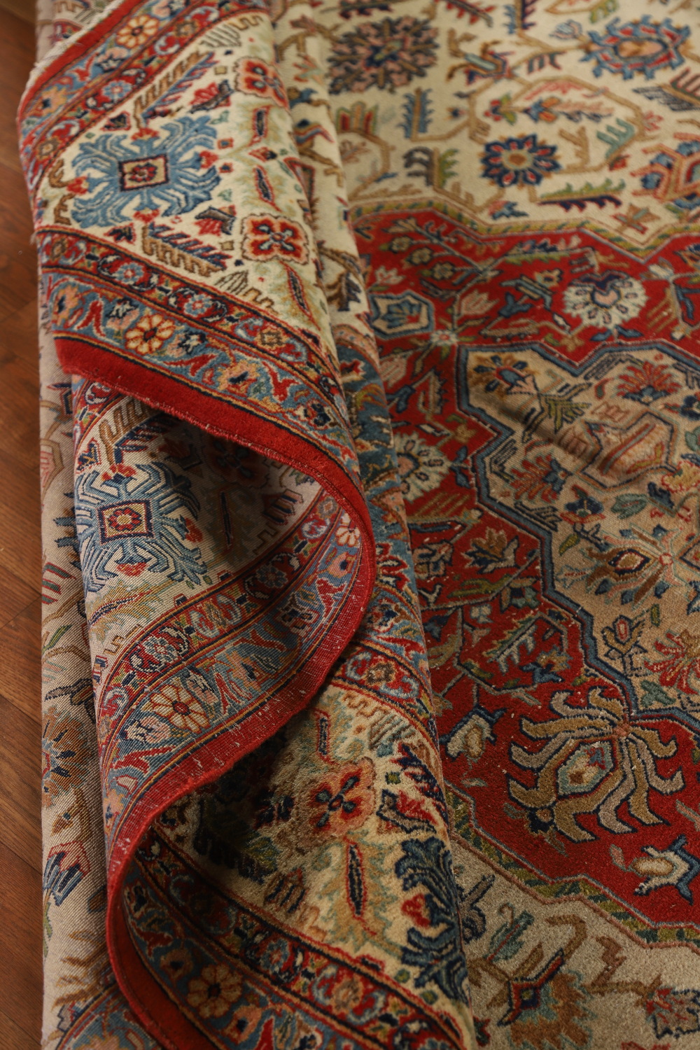 Antique Vegetable Dye Yazd Persian Area Rug 7x11