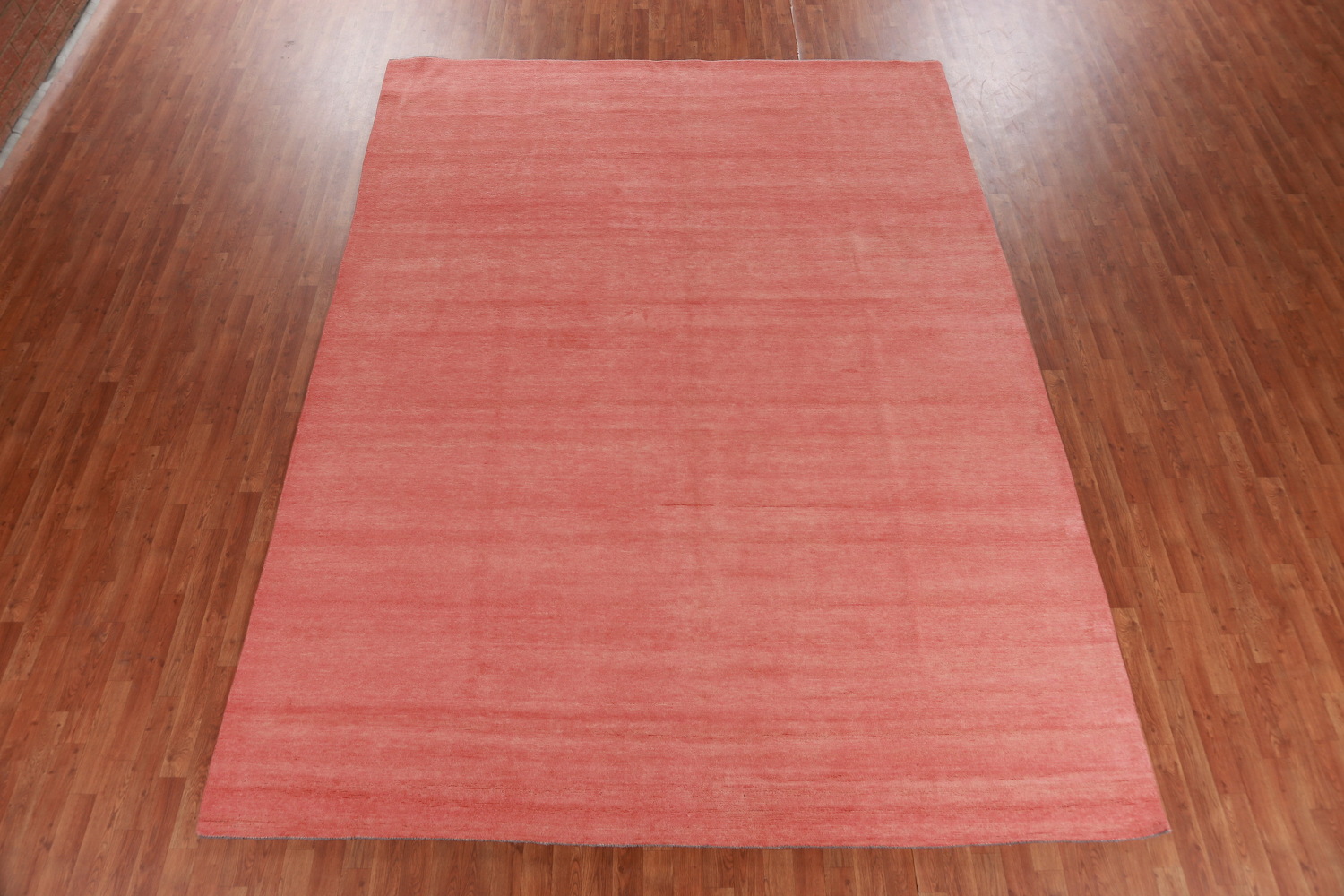 Coral Pink Modern Vegetable Dye Gabbeh Persian Area Rug 9x12