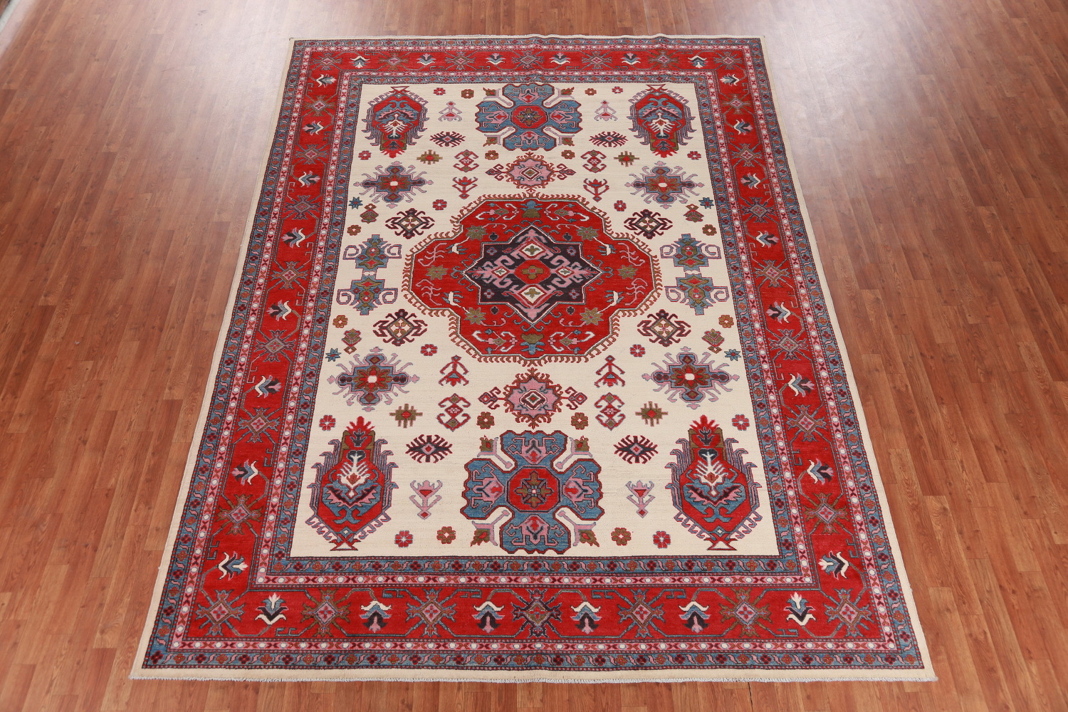 Vegetable Dye Wool Kazak Oriental Area Rug 9x12