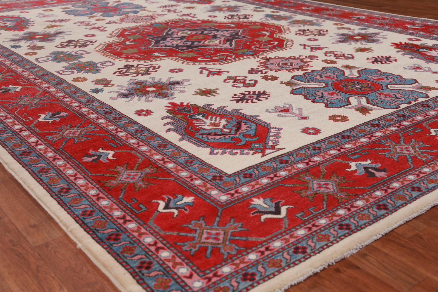 Vegetable Dye Wool Kazak Oriental Area Rug 9x12