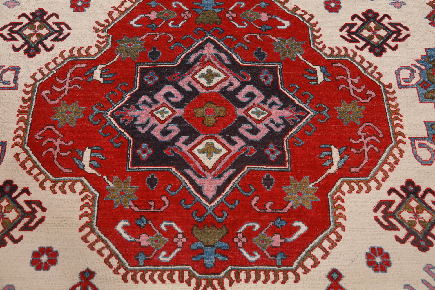 Vegetable Dye Wool Kazak Oriental Area Rug 9x12