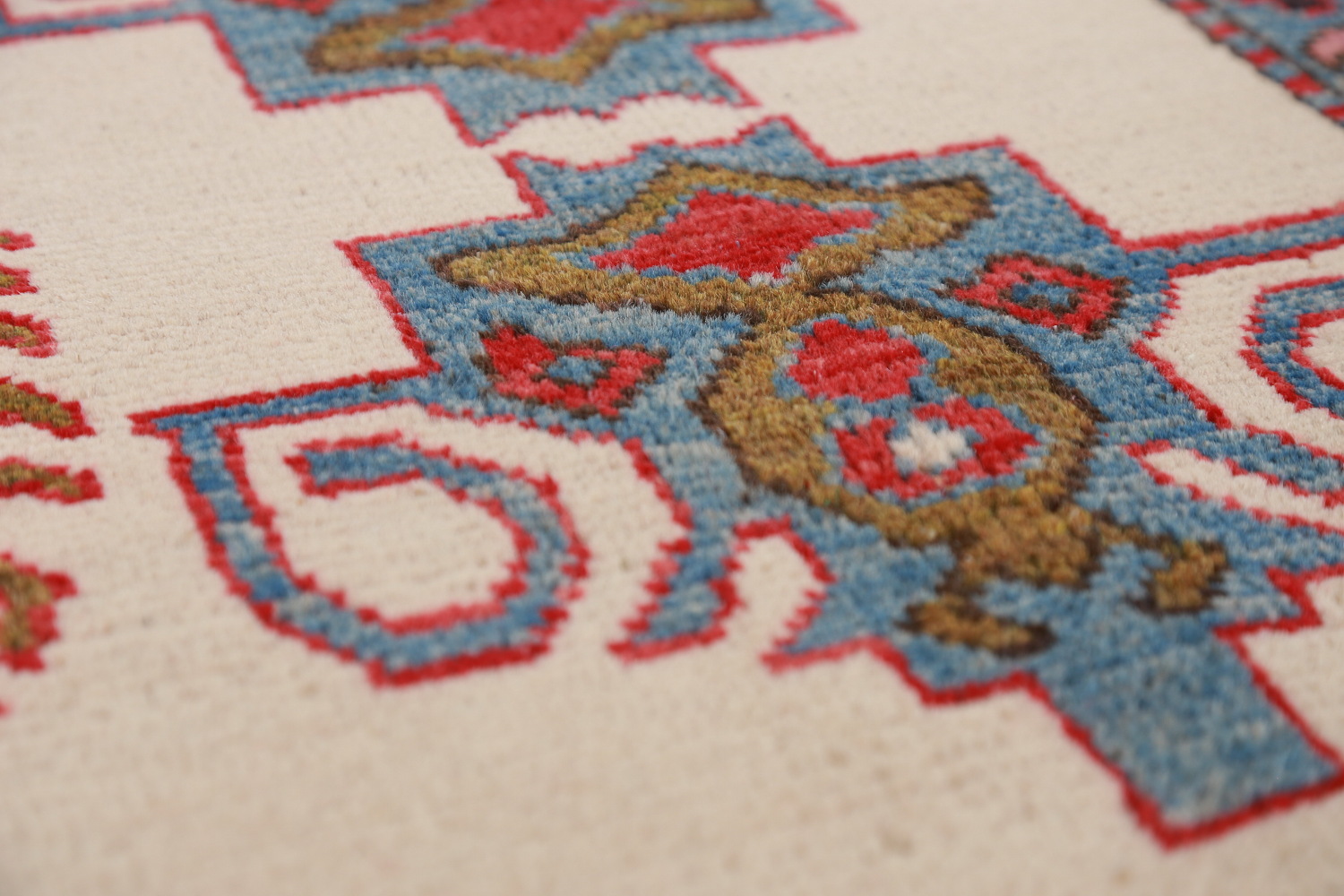 Vegetable Dye Wool Kazak Oriental Area Rug 9x12